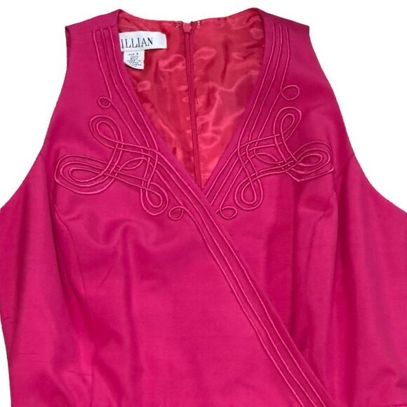 GILLIAN Vintage (1994) 💯% Silk Sleeveless Pink Dress Size 6 NWT - Picture 3 of 14